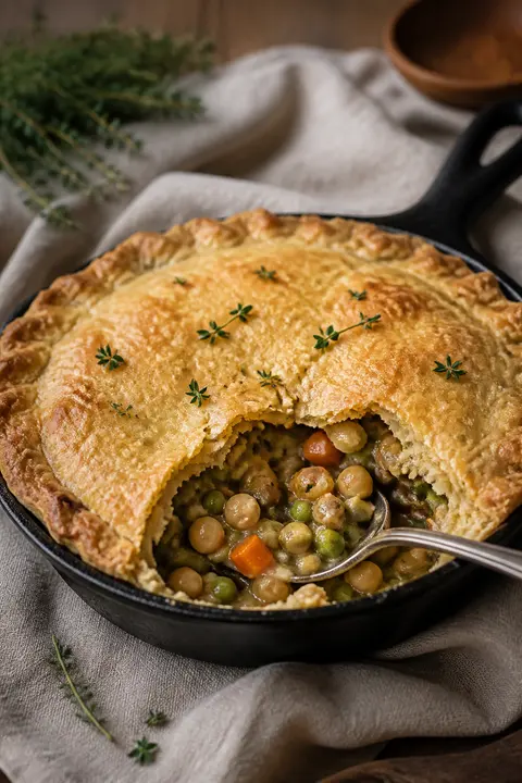 Chickpea and Vegetable Skillet Pot Pie