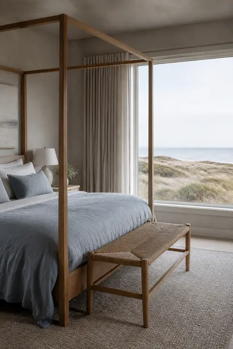 Minimal Coastal Bedroom with Dune Views