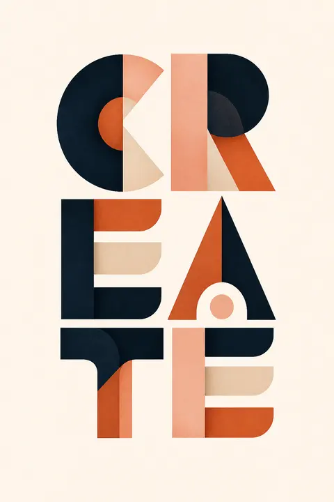 Geometric Letterform Study for "CREATE"