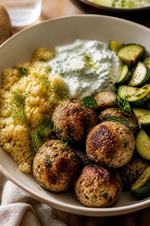 Herb Chicken Meatball Bowl