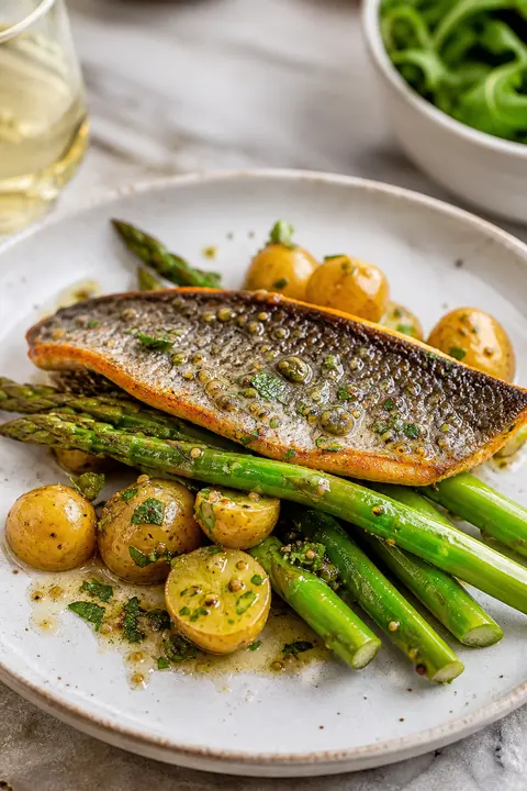 Roasted Trout with Asparagus and Potatoes