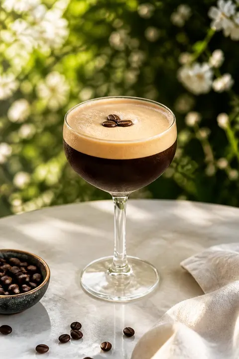 Sunlit Garden Table with Espresso Martini