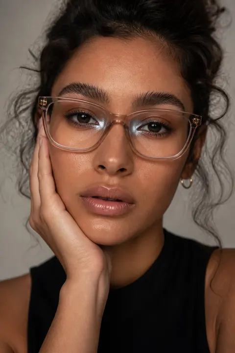 Silver Inner-Corner Highlight for Medium Skin and Glasses