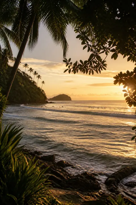 Indonesian Surf Beach in Golden Light