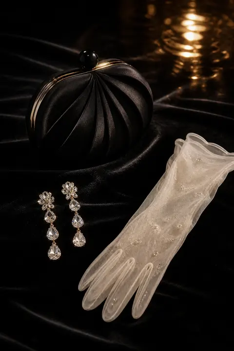 Black Tie Accessories on Satin