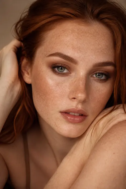 Fair Freckled Skin with Soft Brown Smoky Eye