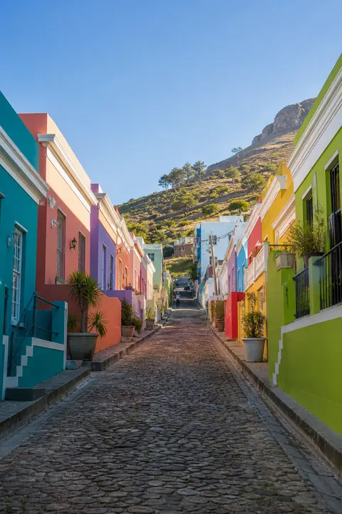 Cape Town Street of Bright Painted Houses
