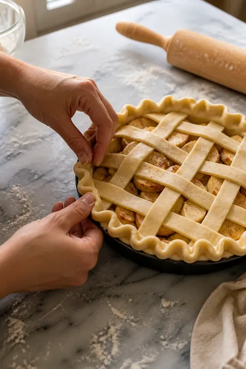 Hand-Finished Lattice Apple Pie