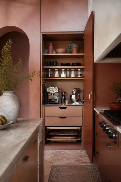 Mediterranean Terracotta Kitchen, Coffee and Baking Station