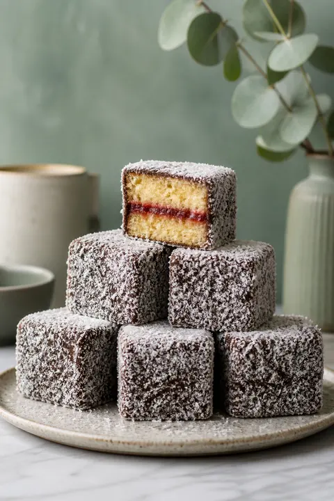 Chocolate Lamingtons Rolled in Coconut