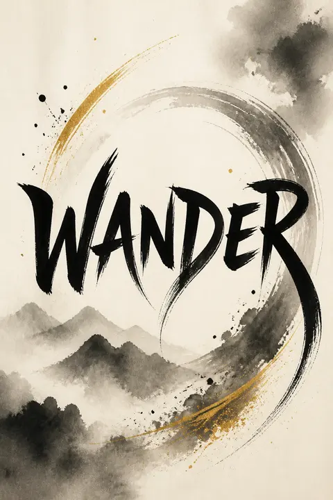WANDER in Hand-Lettered Ink Typography