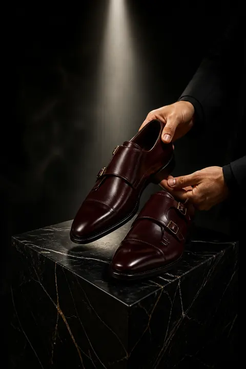 Oxblood Double-Monk Formal Shoes