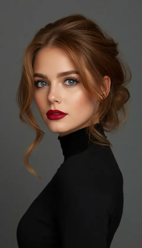 Elegant Brunette Updo Hairstyle for Women