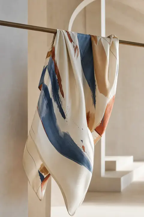 Abstract Silk Scarf in Motion