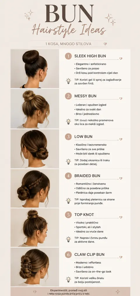 6 Bun Hairstyles Sleek, Messy, Braided & Claw Clip