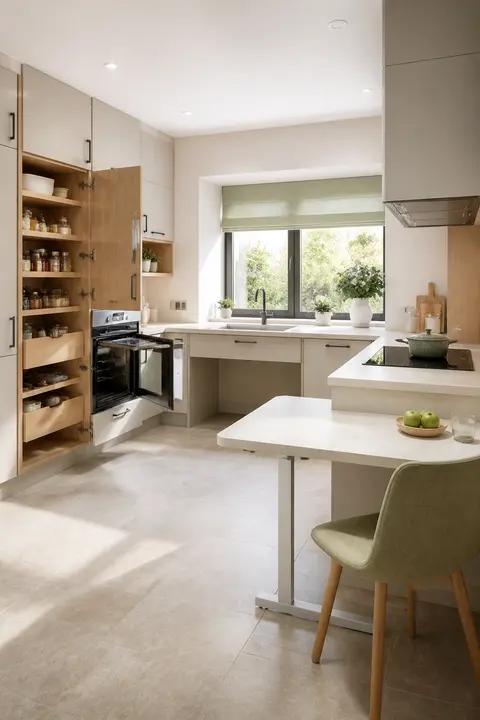 Accessible Kitchen with Open Work Zones