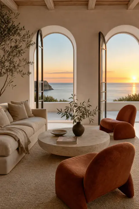 Mediterranean Sunset Living Room