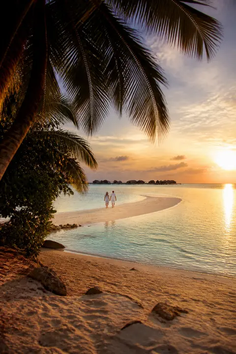 Golden Hour at Maldives Lagoon Sandbar