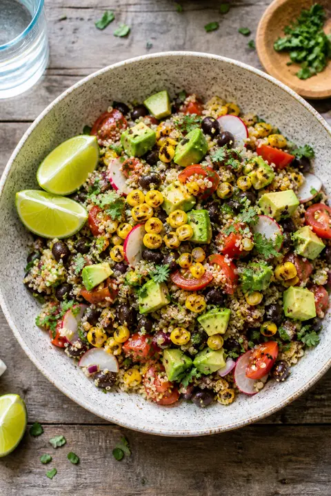 Charred Corn and Avocado Quinoa Salad