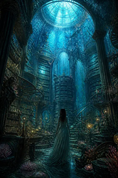 Underwater Library — Matte Painting