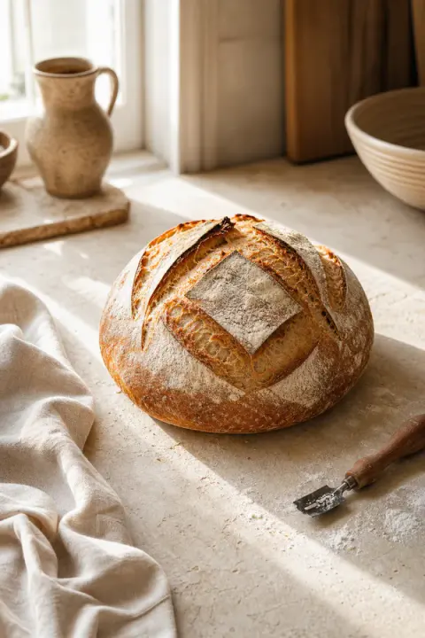 Sunlit Artisan Sourdough Bread