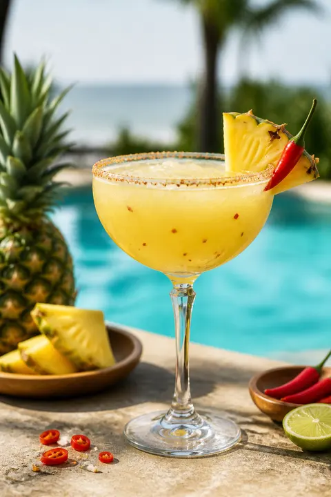 Tropical Poolside Pineapple Chili Daiquiri