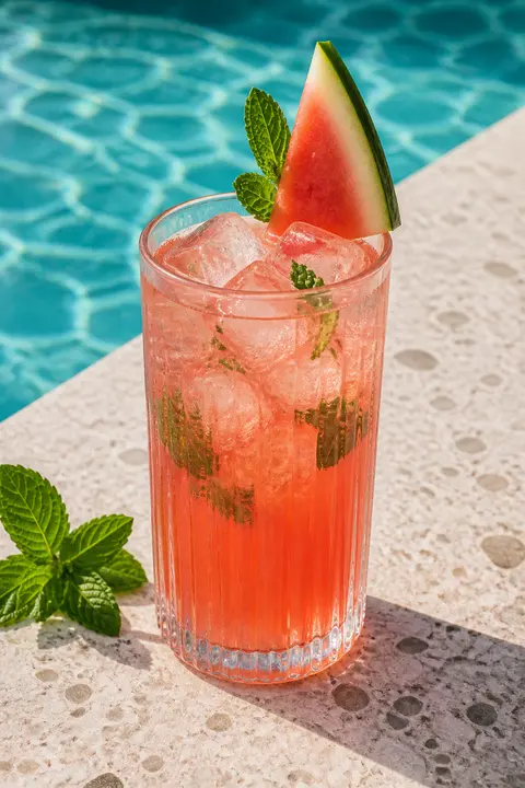 Watermelon Mint Cooler by the Pool