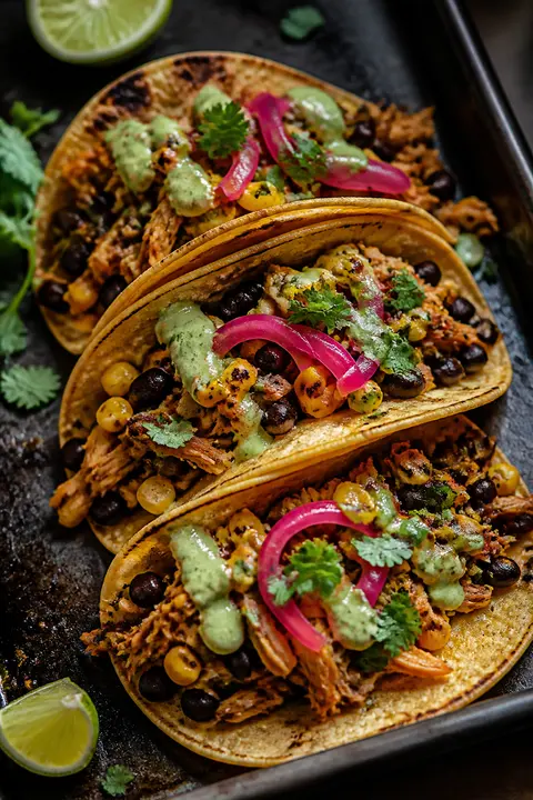 Smoky Jackfruit Tacos with Avocado Crema