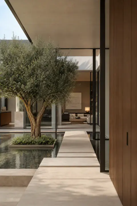 Olive Courtyard Reflecting Pool