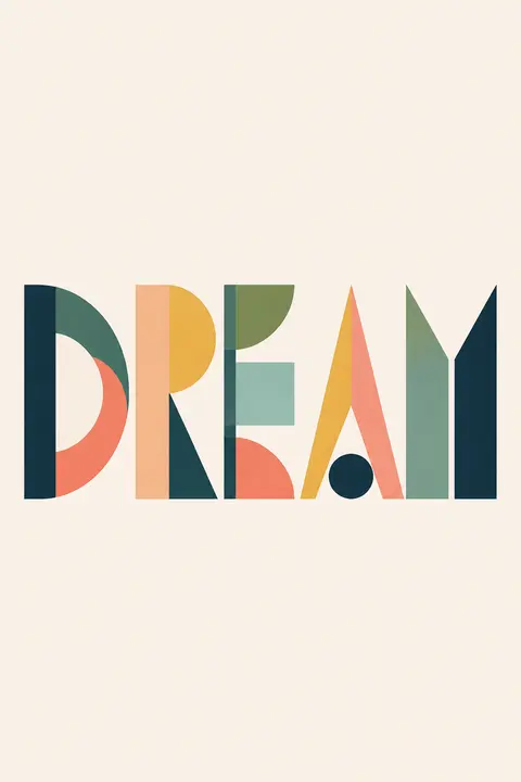 Geometric Letterform Study for "DREAM"