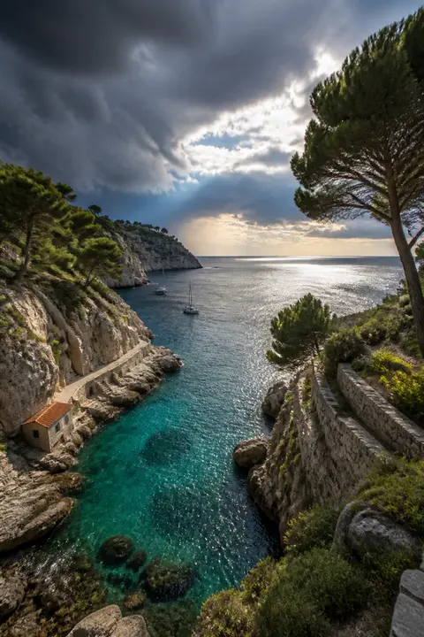 Croatian Adriatic Inlet after the Weather Clears