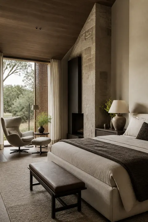 Quiet Luxury Bedroom, Reading Nook and Chair