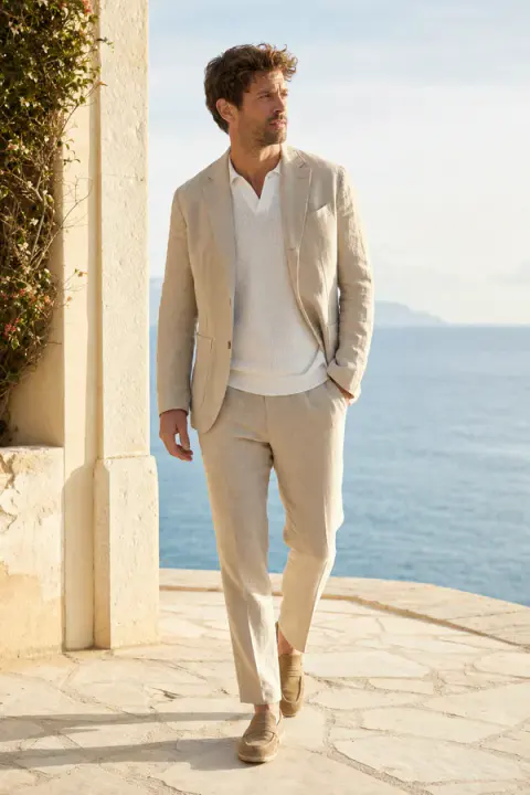 Coastal Linen Suit by Sea