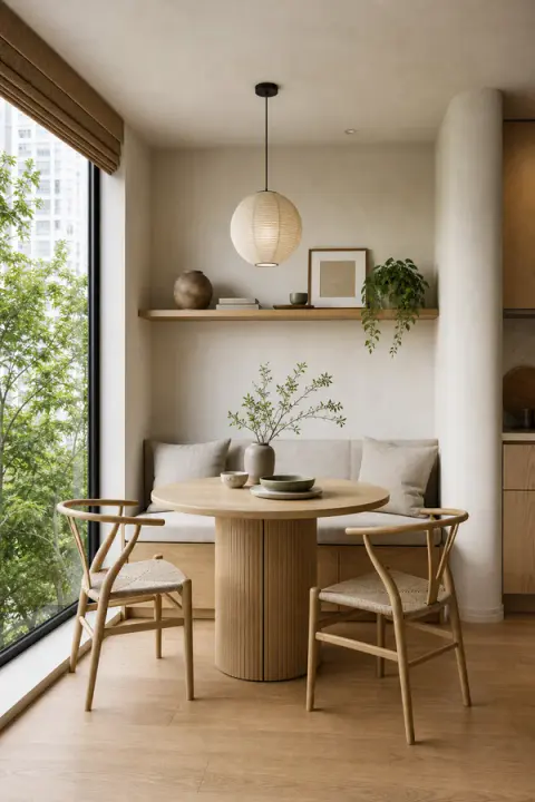 Japandi Dining Nook for Apartments