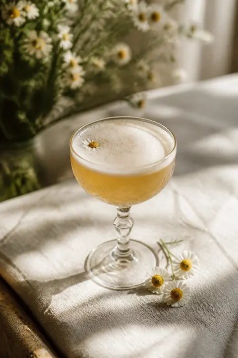 Honey Chamomile Sour in Window Light
