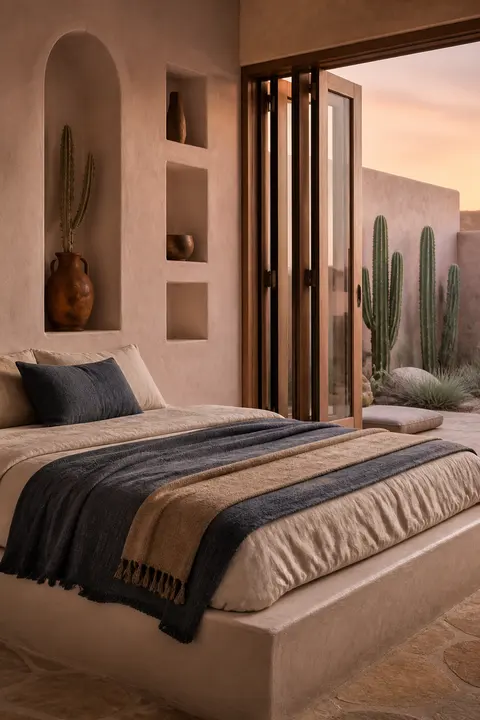 Desert Bedroom in Soft Rose Plaster