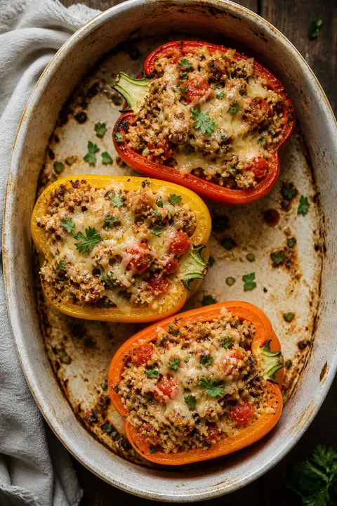 Turkey Quinoa Stuffed Peppers