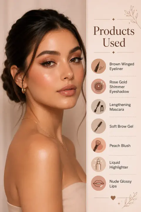 Peach Glow Makeup Guide With Products Used