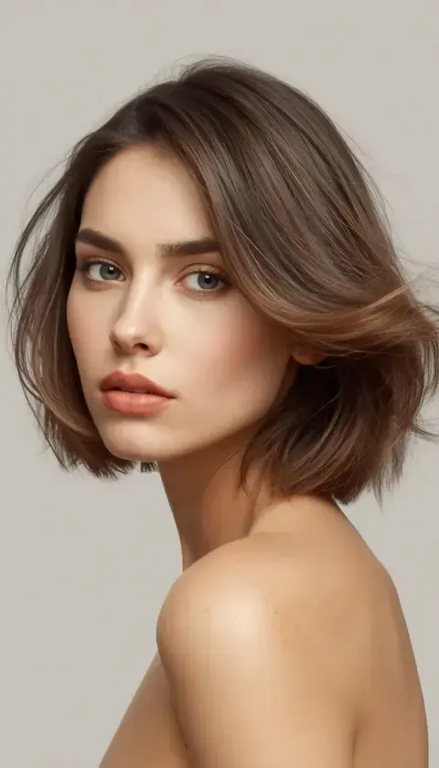 Modern Short Bob Hairstyle for Women | Chic Brunette Haircut