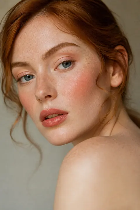 Fair Freckled Skin with Fresh Skin & Peach Blush