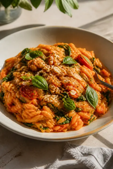 Roasted Tomato and Pepper Orzo