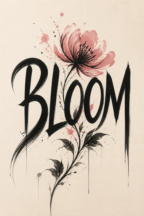 Hand-Lettered Ink Typography: BLOOM