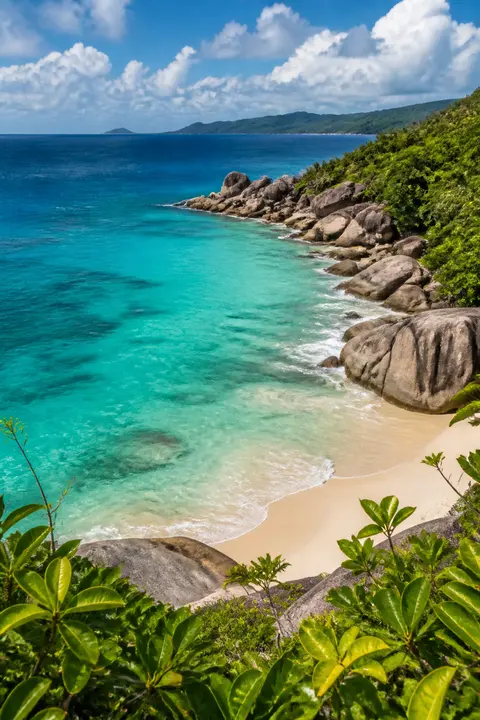 Cliff Overlook above Seychelles Granite Beach