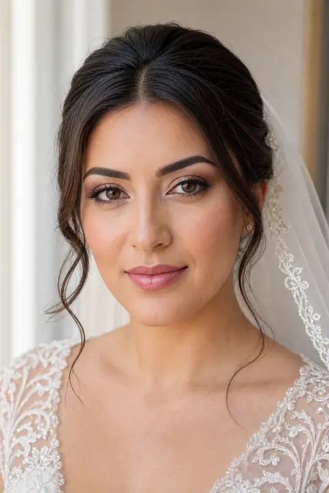 Soft Rose Bridal Makeup with Glowing Skin