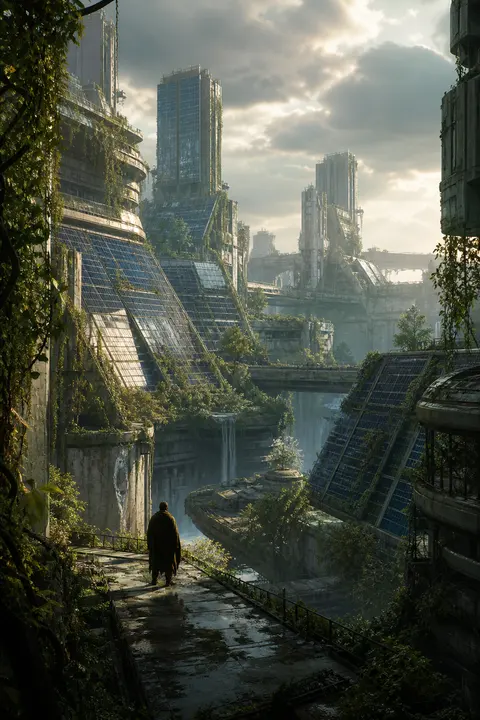 Abandoned Solar City — Matte Painting