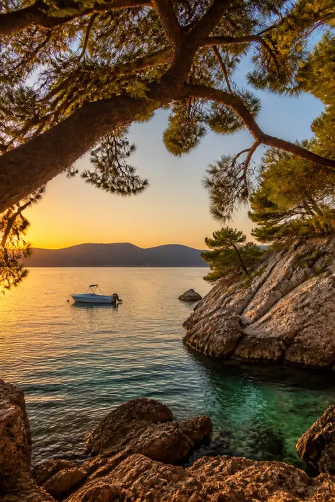 Croatian Adriatic Inlet in Golden Light