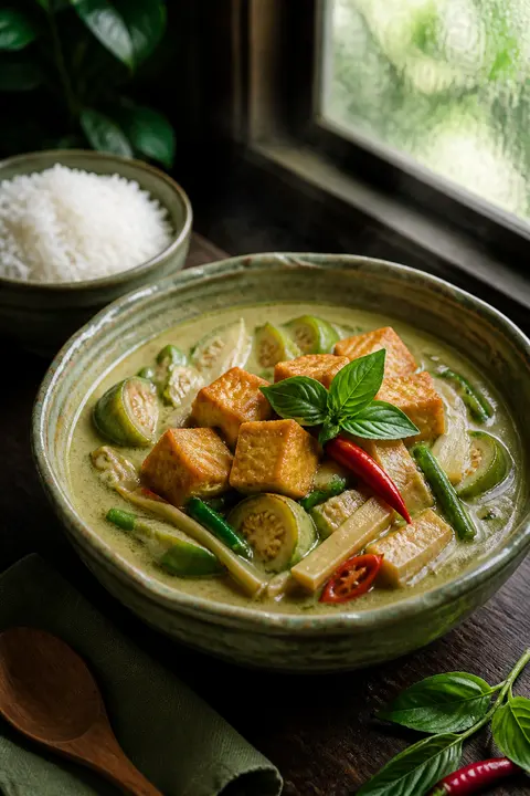 Thai Green Curry with Crispy Tofu