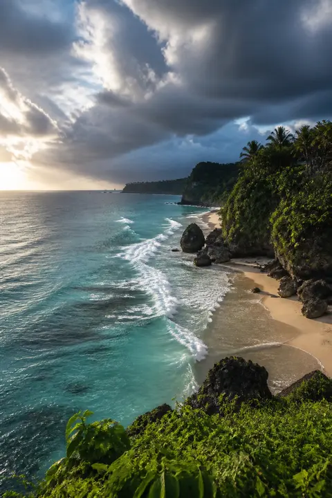 Indonesian Surf Beach after the Weather Clears