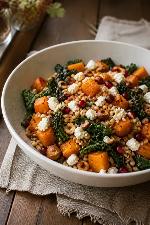Warm Farro and Roasted Squash Salad