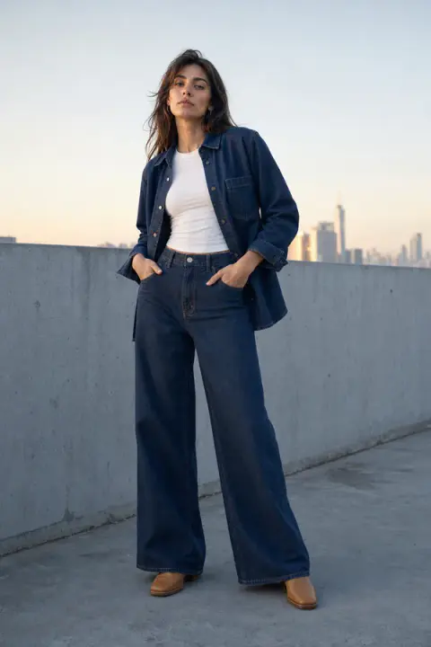 Elevated Denim Rooftop Look